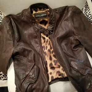 leather jacket dolce gabbana